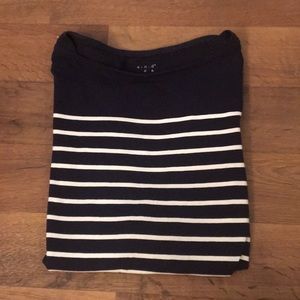 A New Day boat neck 3/4 sleeve striped tee